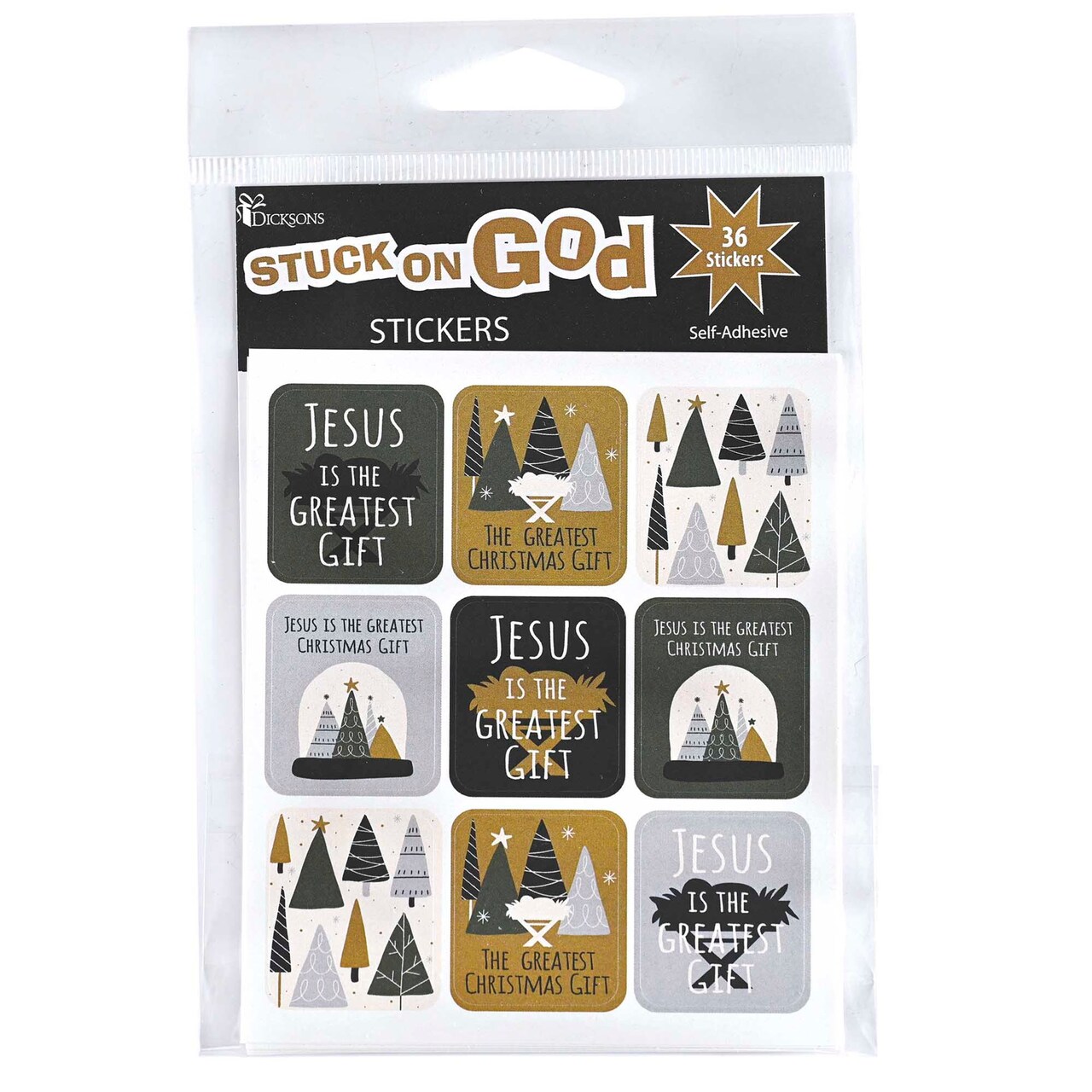 Edge Collection - 4" x 6.5" - Multicolor - Assorted Stickers: Jesus is the Greatest Gift - 36 Pieces